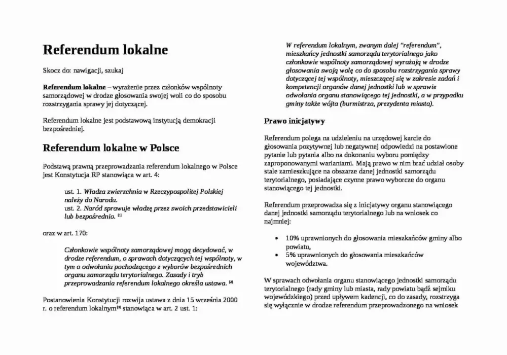 Referendum lokalne - Co zmienia w demokracji miejskiej?