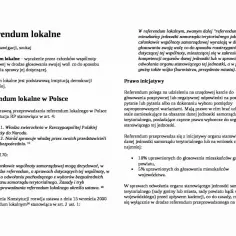 Tekst wyjaśnia, czym jest referendum lokalne w Polsce i jakie są jego podstawy prawne.
