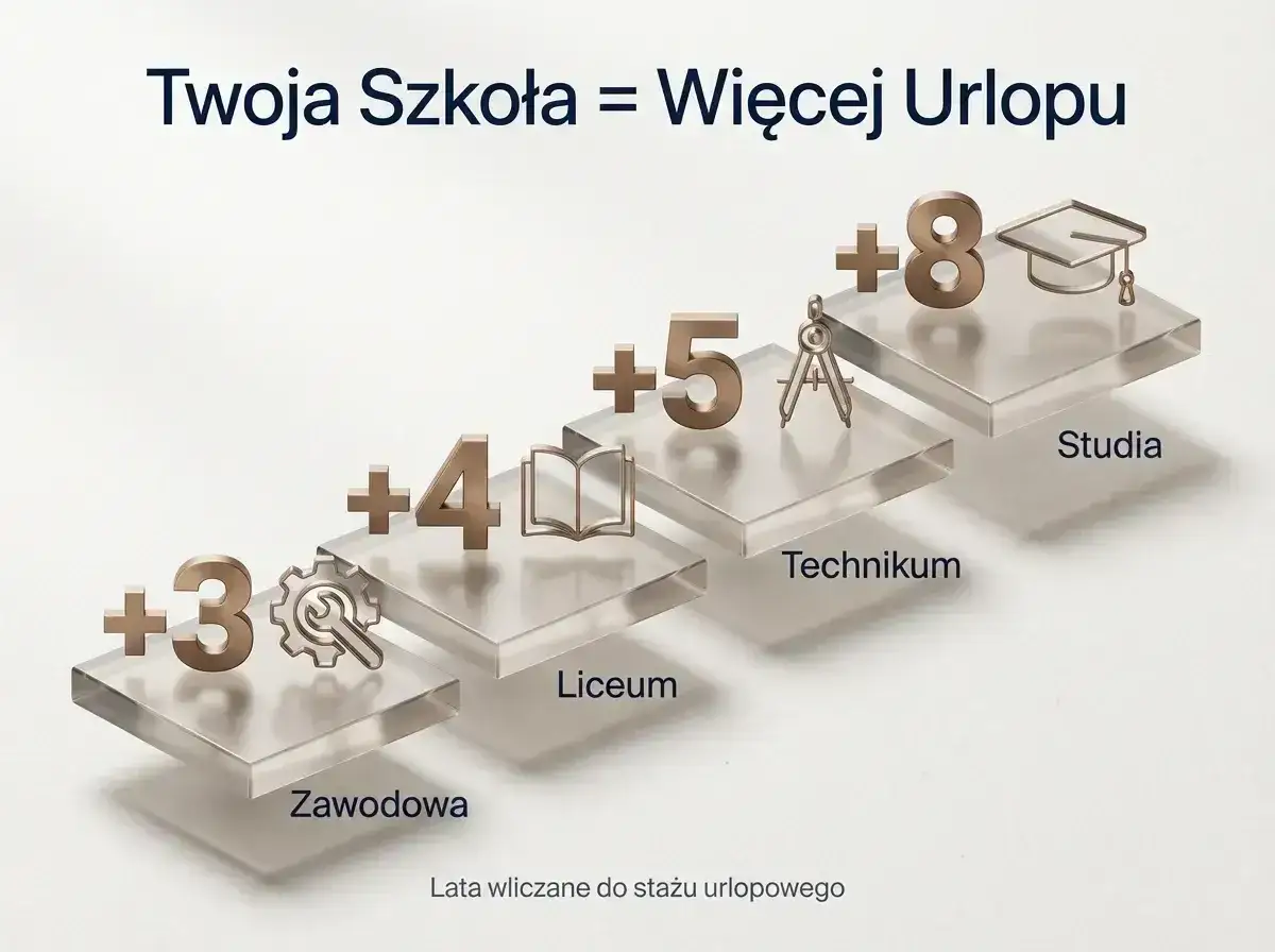 Twoja szkoła to więcej urlopu! Lata nauki, od zawodówki po studia, liczą się do stażu pracy.