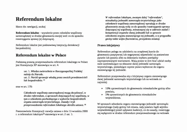 Referendum lokalne - Co zmienia w demokracji miejskiej?