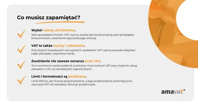 Status podatnika VAT - kiedy wybrać VAT czynny, a kiedy zwolnienie?